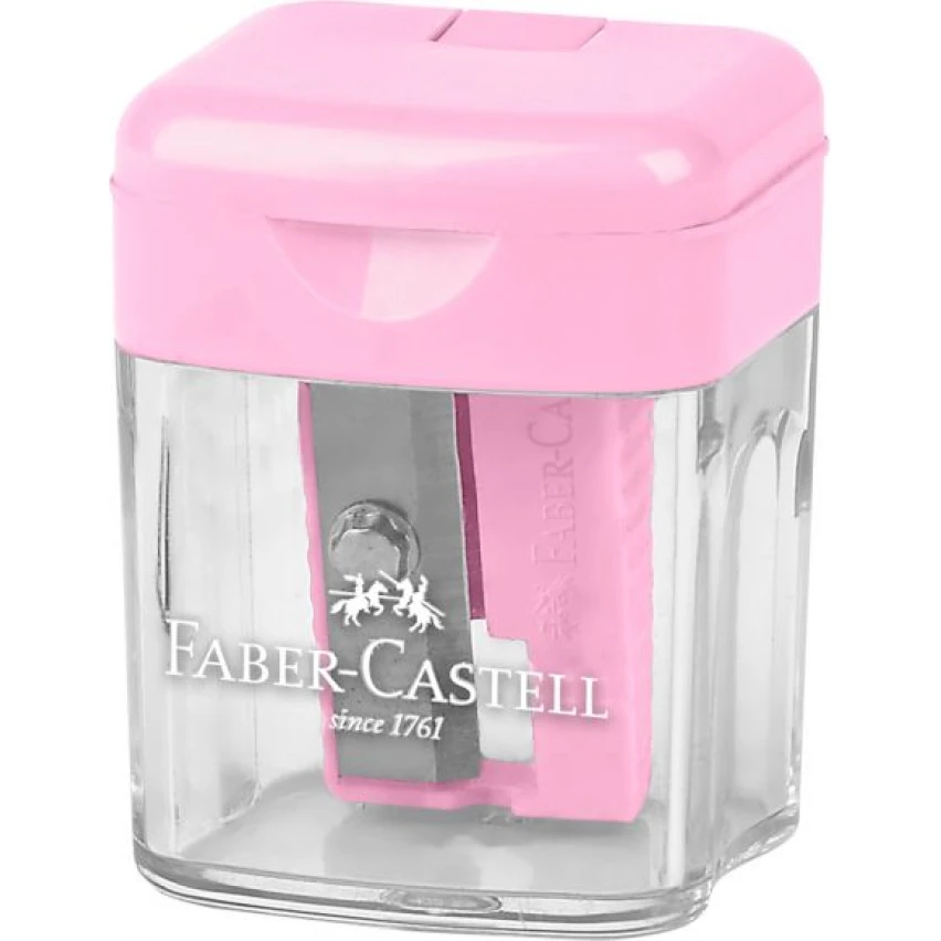 Ascutitoare plastic simpla cu container pastel FABER-CASTELL
