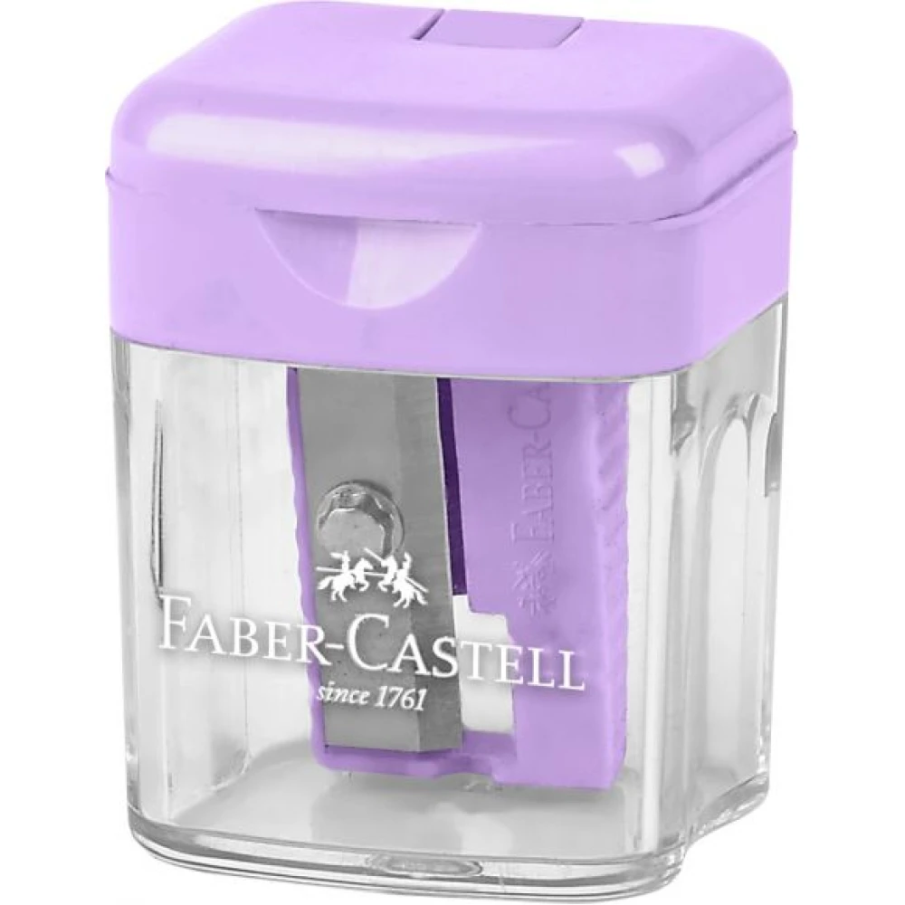 Ascutitoare plastic simpla cu container pastel FABER-CASTELL