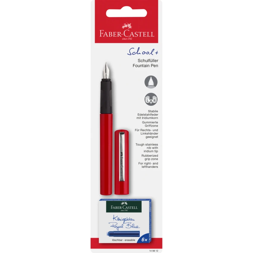 Stilou scolar + 6 cartuse, blister FABER-CASTELL