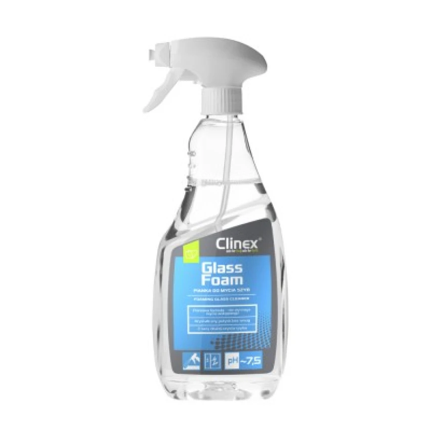 CLINEX Glass Foam, 650 ml, cu pulverizator, spuma pentru curatare geamuri